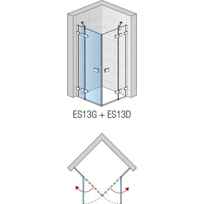 SanSwiss Escura drzwi prysznicowe 100 cm prawe srebrny połysk/szkło przezroczyste ES13D1005007
