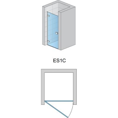 SanSwiss Escura drzwi prysznicowe 90 cm prawe srebrny połysk/szkło przezroczyste ES1CD0905007