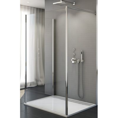 SanSwiss Fun 90° ścianka prysznicowa 90 cm dodatkowa srebrny połysk/szkło przezroczyste FUDT09005007