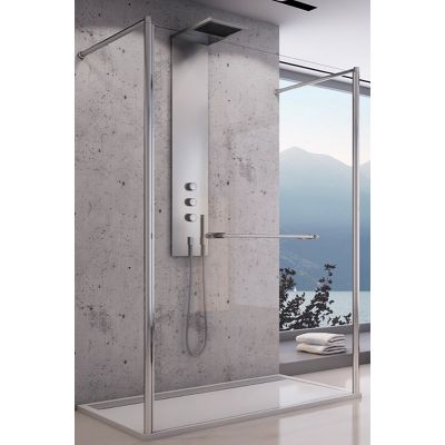 SanSwiss Fun ścianka prysznicowa Walk-In 140 cm srebrny połysk/szkło przezroczyste FUS214005007