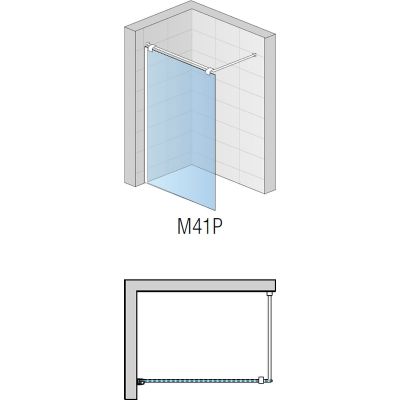 SanSwiss Melia ścianka prysznicowa Walk-In 100 cm srebrny mat/szkło przezroczyste M41P1001007