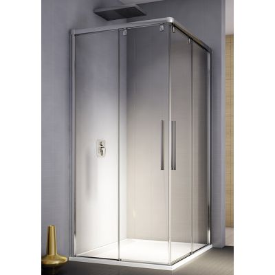 SanSwiss Pur Light S drzwi prysznicowe 80 cm częściowe 1/2 narożne lewe chrom/szkło przezroczyste PLSE2G0805007