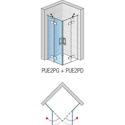 SanSwiss Pur drzwi prysznicowe 90 cm częściowe 1/2 lewe chrom/szkło przezroczyste PUE2PG0901007