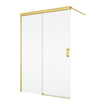SanSwiss Cadura Walk-In ścianka prysznicowa 120 cm z elementem przesuwnym lewa złoty połysk/szkło przezroczyste CAW2G1201207