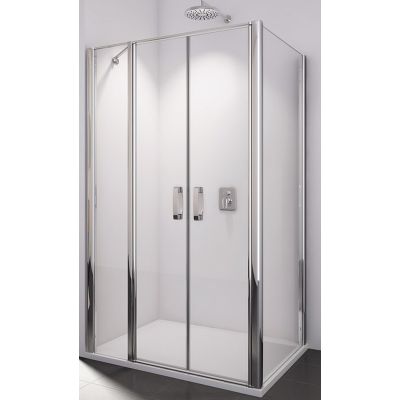 SanSwiss Swing-Line ścianka prysznicowa 80 cm boczna biały/szkło przezroczyste SLT208000407