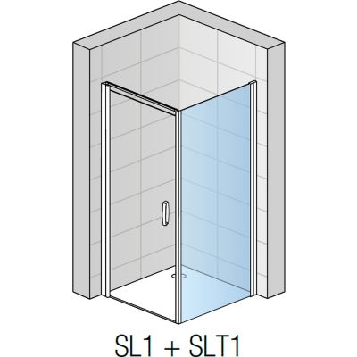 SanSwiss Swing-Line ścianka prysznicowa 90 cm boczna srebrny mat/szkło przezroczyste SLT109000107