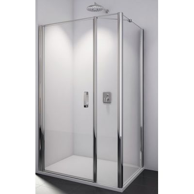 SanSwiss Swing-Line ścianka prysznicowa 80 cm boczna srebrny mat/szkło przezroczyste SLT308000107