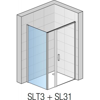 SanSwiss Swing-Line ścianka prysznicowa 80 cm boczna biały/szkło przezroczyste SLT308000407