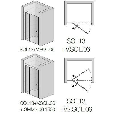 SanSwiss Solino Black drzwi prysznicowe 100 cm szkło przezroczyste SOL1310000607