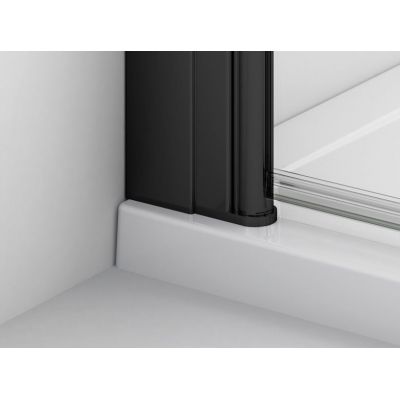 SanSwiss Solino drzwi prysznicowe 90 cm lewe czarny mat/szkło przezroczyste SOLF1G0900607
