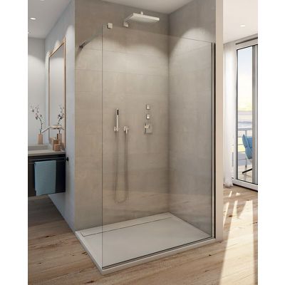 SanSwiss Easy Walk-In ścianka prysznicowa 120 cm wolnostojąca srebrny połysk/szkło przezroczyste STR4P1205007