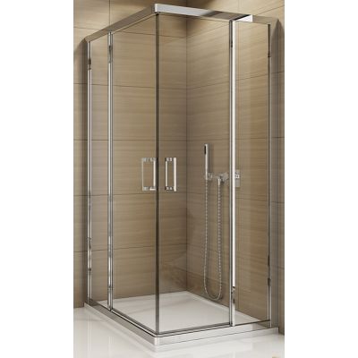 SanSwiss TOP-Line drzwi prysznicowe 75 cm częściowe 1/2 narożne prawe srebrny połysk/szkło przezroczyste TED2D07505007