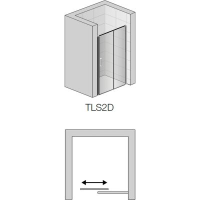 SanSwiss Top-Line S drzwi prysznicowe 160 cm prawe czarny mat/szkło przezroczyste TLS2D1600607