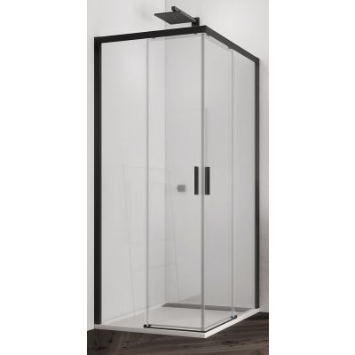 SanSwiss Top-Line S drzwi prysznicowe 120 cm lewe czarny mat/szkło przezroczyste TLSG1200607
