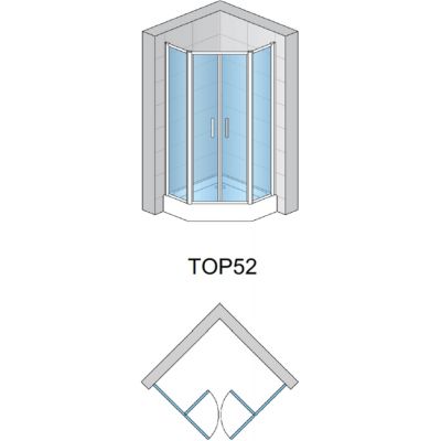 SanSwiss TOP-Line kabina prysznicowa 90 cm pięciokątna srebrny mat/szkło przezroczyste TOP5260900107