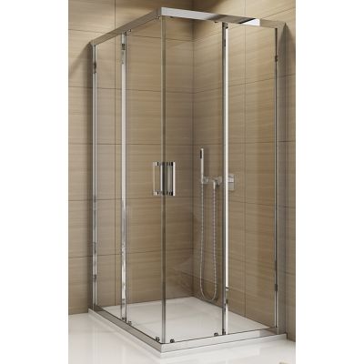 SanSwiss TOP-Line drzwi prysznicowe 70 cm częściowe 1/2 prawe biały/szkło przezroczyste TOPD07000407