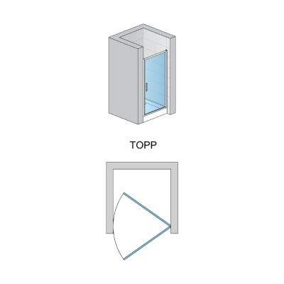 SanSwiss TOP-Line drzwi prysznicowe 80 cm biały/szkło przezroczyste TOPP08000407