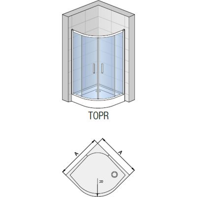 SanSwiss TOP-Line kabina prysznicowa 90 cm półokrągła srebrny mat/szkło durlux TOPR550900122
