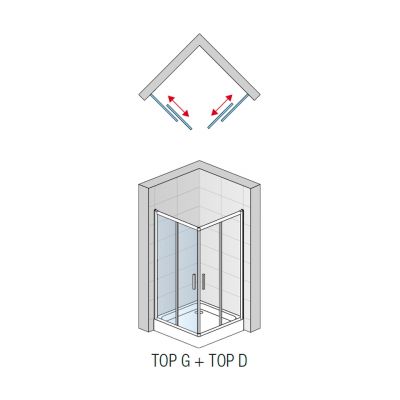 SanSwiss TOP-Line drzwi prysznicowe 100 cm częściowe 1/2 prawe srebrny połysk/szkło przezroczyste TOPD10005007