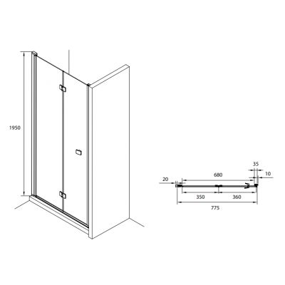 Zestaw Roca Capital kabina prysznicowa 80x80 cm kwadratowa MaxiClean z brodzikiem Terran biały (AM4508016M, AM4408016M, AP10332032001100)