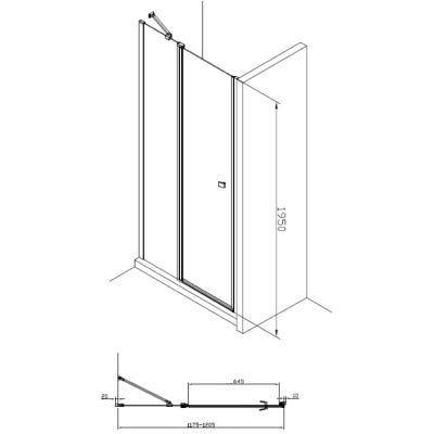 Roca Capital drzwi prysznicowe 120 cm chrom/szkło przezroczyste AM4612012M