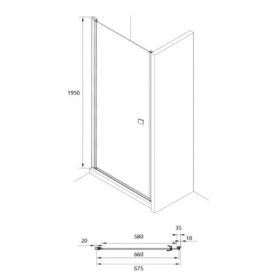 Roca Capital drzwi prysznicowe 70 cm chrom/szkło przezroczyste AM4707012M