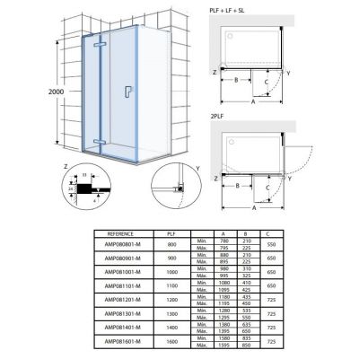 Roca Metropolis-N drzwi prysznicowe 90 cm uchylne chrom połysk/szkło przezroczyste AMP0809012M