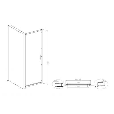 Roca Town drzwi prysznicowe 90 cm szkło przezroczyste AMP170901M
