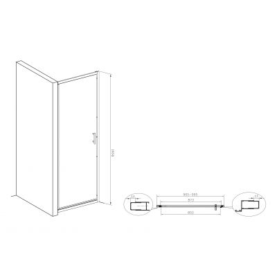 Roca Town drzwi prysznicowe 100 cm szkło przezroczyste AMP171001M