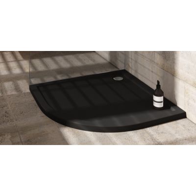 Schedpol Caspar New Black Matt brodzik półokrągły z syfonem 90x90 cm czarny 3.2334/C/MG