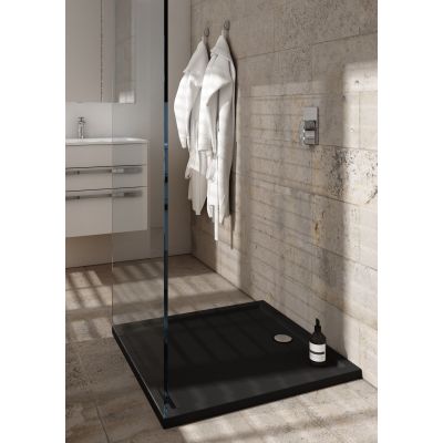 Schedpol Caspar New Black Matt brodzik kwadratowy z syfonem 90x90 cm czarny 3.2831/C/MG