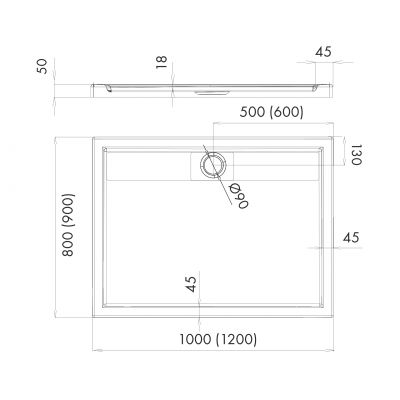 Schedline Charis brodzik prostokątny 120x90 cm biały 3SP.C3P-90120