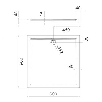 Schedline Estra brodzik kwadratowy 90x90 cm biały 3SP.E3K-9090