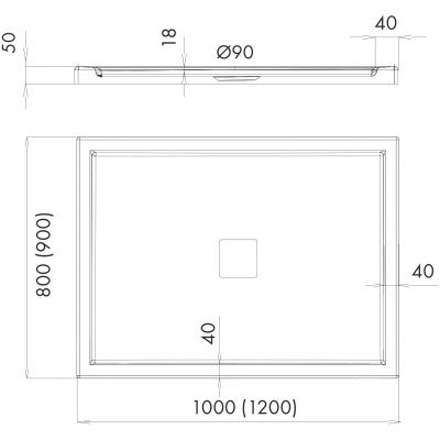Schedline Erida brodzik prostokątny 120x80 cm biały 3SP.E4P-80120