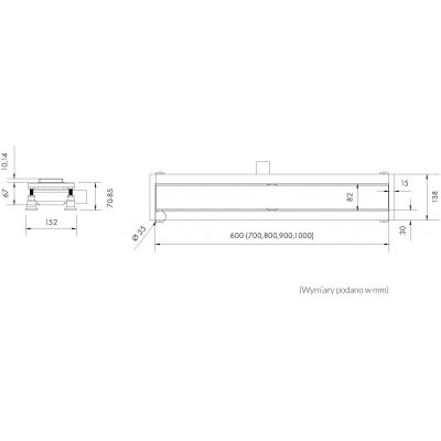 Schedpol Base Range Low odpływ liniowy 120 cm OLBR120/ST-LOW/C