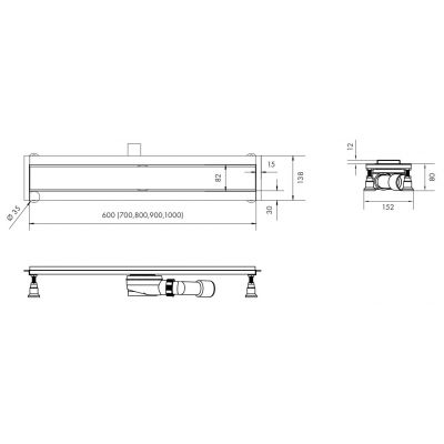Schedline Slight Line odpływ prysznicowy 100 cm złoty SOLSTZ-100080