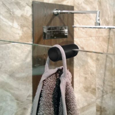Sapho wieszak na ręcznik do kabiny prysznicowej czarny mat 1301-08B