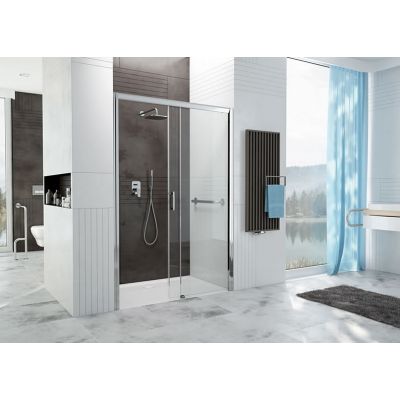 Sanplast Free Zone drzwi prysznicowe 110 cm wnękowe prawe D2P/FREEZONE-110 srebrny błyszczący/szkło przezroczyste 600-271-3140-38-401