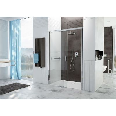 Sanplast Free Zone drzwi prysznicowe 130 cm wnękowe lewe D2L/FREEZONE-130 srebrny mat/szkło przezroczyste 600-271-3170-39-401