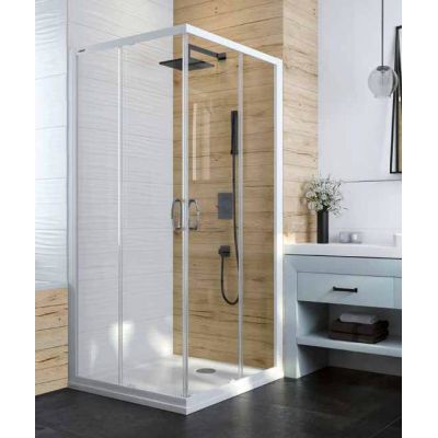 Sanplast Basic drzwi prysznicowe 80 cm biały/szkło przezroczyste 600-450-0210-01-400