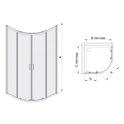 Sanplast Basic kabina prysznicowa 90x90 cm półokrągła srebrny połysk/szkło przezroczyste 600-450-0260-38-400