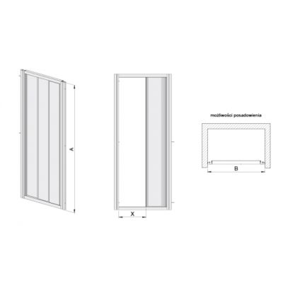 Sanplast Basic drzwi prysznicowe 120 cm rozsuwane srebrny połysk/szkło przezroczyste 600-450-0960-38-400