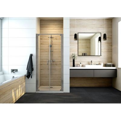 Sanplast Basic drzwi prysznicowe 90 cm uchylne srebrny połysk/szkło przezroczyste 600-450-1930-38-400