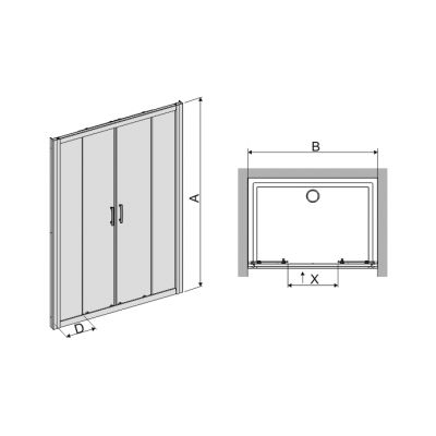 Sanplast TX drzwi przesuwne D4/TX5b-130 cm srebrny mat/sitodruk W15 D4/TX5b-130-S smW15 600-271-1230-39-231