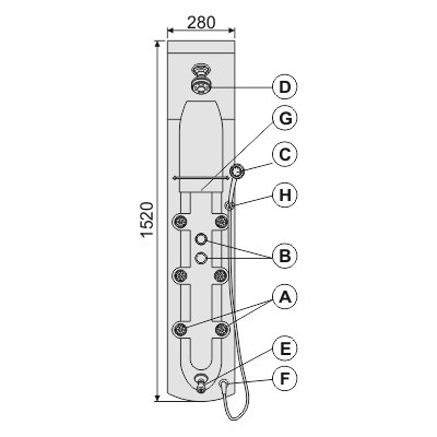 Panel prysznicowy srebrny Sanplast Nowy Standard 631-020-0020-37-000
