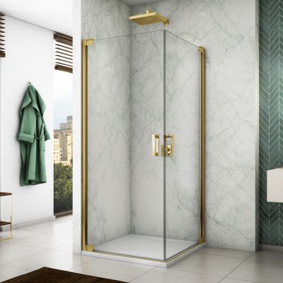 Ronal Cadura drzwi prysznicowe 90 cm prawe złoty/szkło przezroczyste CA1CD0901207