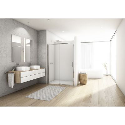 SanSwiss Divera drzwi prysznicowe 140 cm rozsuwane srebrny połysk/szkło przezroczyste D22S2B1405007