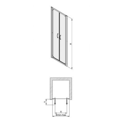 Sanplast Basic DD/BASIC drzwi prysznicowe 80 cm biały/szkło przezroczyste 600-450-1920-01-400