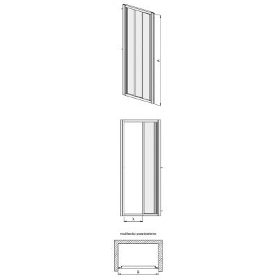 Sanplast Basic DTr/BASIC drzwi prysznicowe 90 cm biały/szkło przezroczyste 600-450-0930-01-400