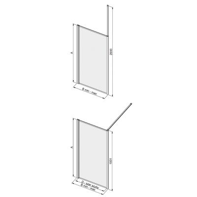 Sanplast Basic P/BASIC Walk-In ścianka prysznicowa 100 cm biały/szkło przezroczyste 600-450-2140-01-400